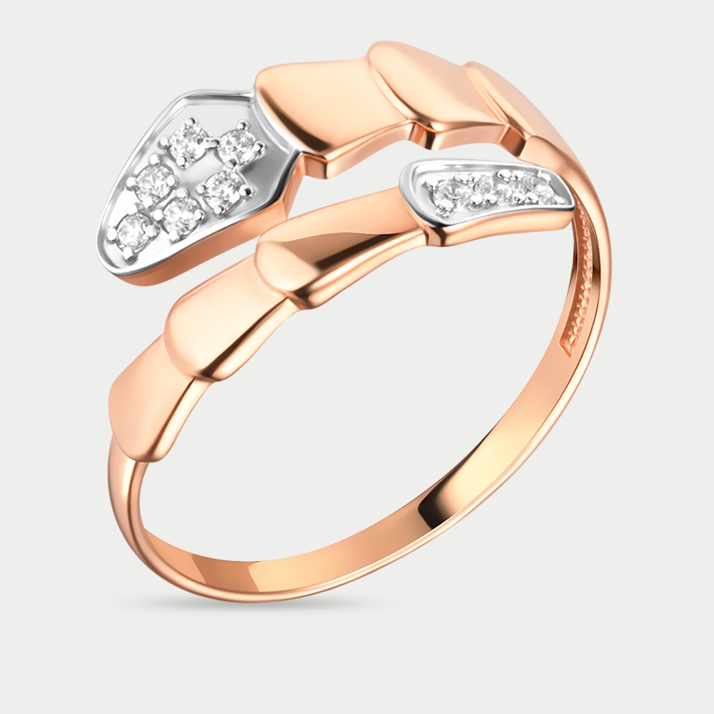 Кольцо для женщин с фианитами из розового золота 585 пробы (арт. 10967)