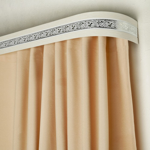 160 карниз УЛЬТРАКОМПАКТ Грация серебро Беленый ДУБ 2х ряд 70мм