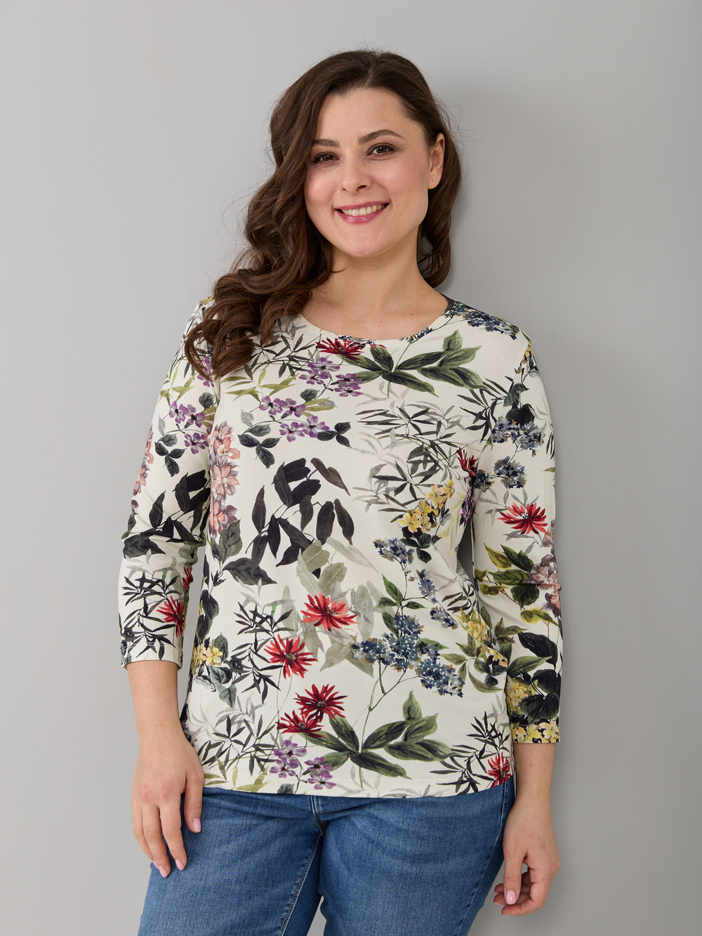 Лонгслив ЛНв-306/молоко-акварельгортензия