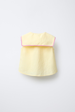 ZARA РУБАШКА В КЛЕТКУ ВИШИ, СВЕТЛО-ЖЕЛТЫЙ