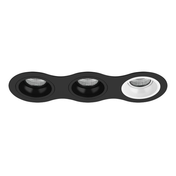 Комплект из светильников и рамки Lightstar Domino Round (214637+214607+214607+214606) D637070706