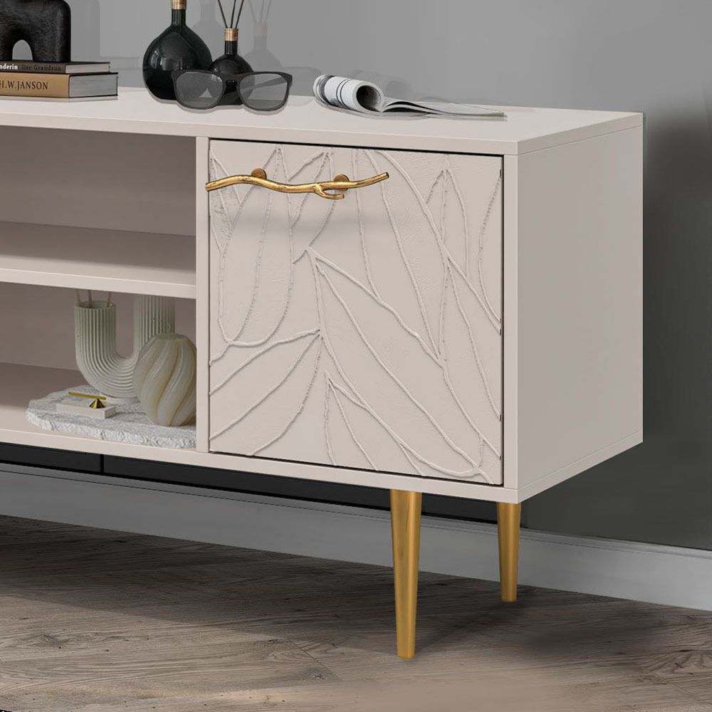 Тумба под ТВ Арт Колор leaves 155см Стайл Голд Серый агат