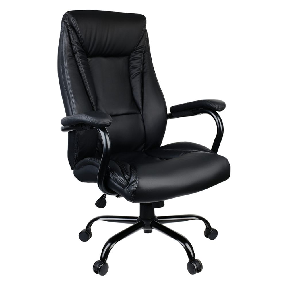 Кресло руководителя Helmi HL-ES10 "Stable", повышенной прочности, экокожа черная, до 250кг