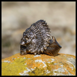 Кольцо мужское "Вождь" латунь , печатка для мужчин