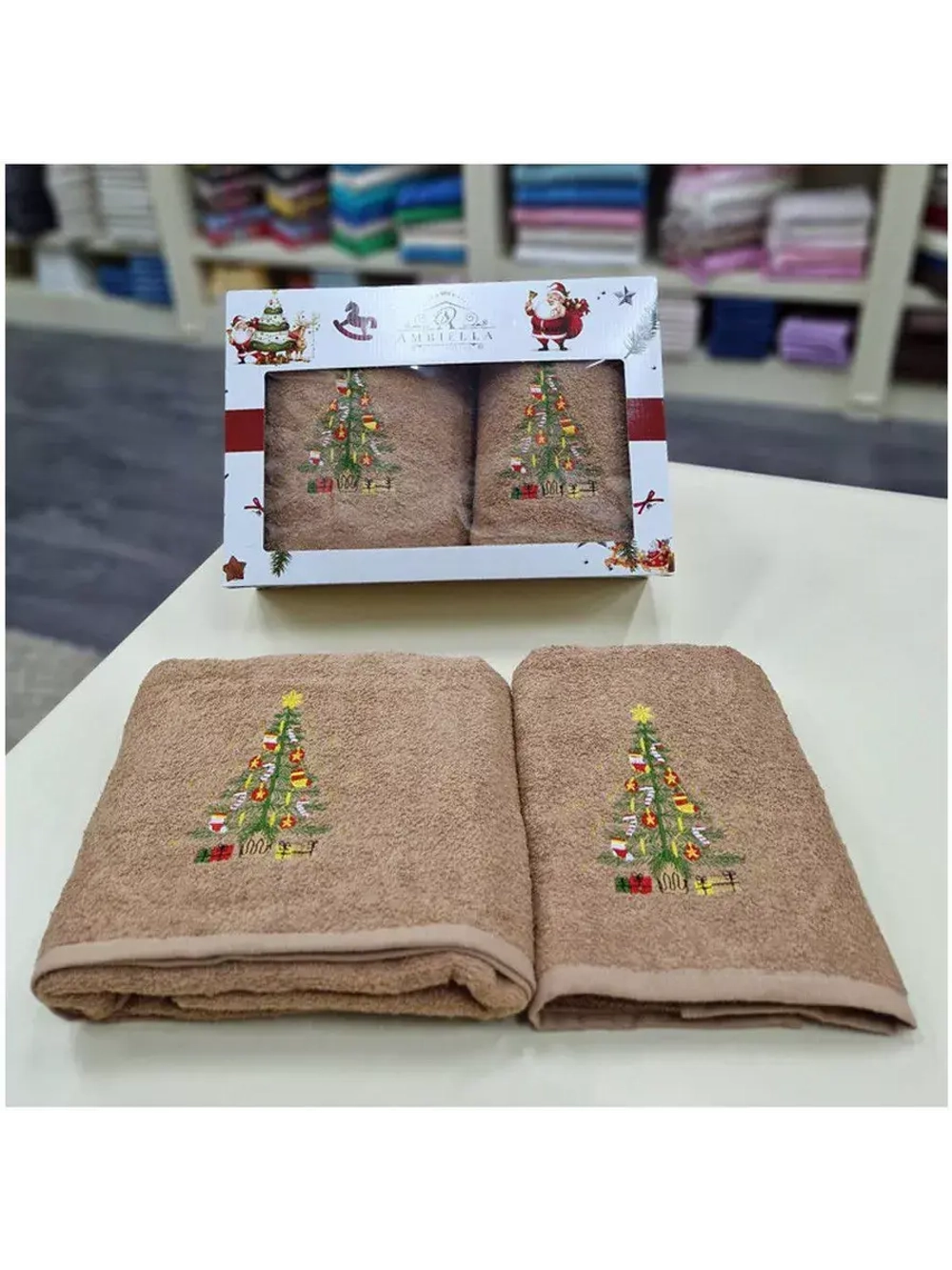 Новогодние набор полотенец турецкие