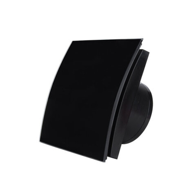 Энергосберегающий бесшумный вентилятор ММ-Р 06 UE стекло овал 100 м³/час 5,5 Вт с обратным клапаном черный глянец