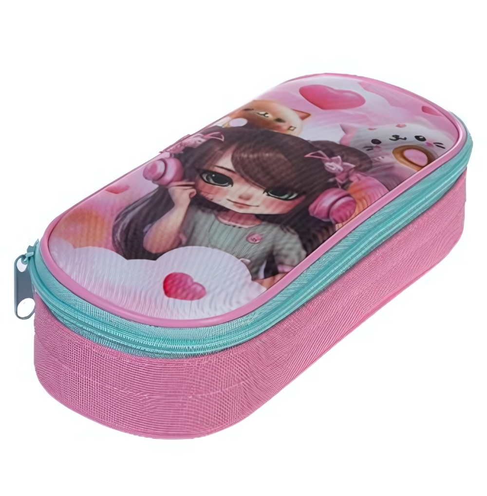 Пенал 220х90х50мм с карманом на молнии "Слушай музыку!"