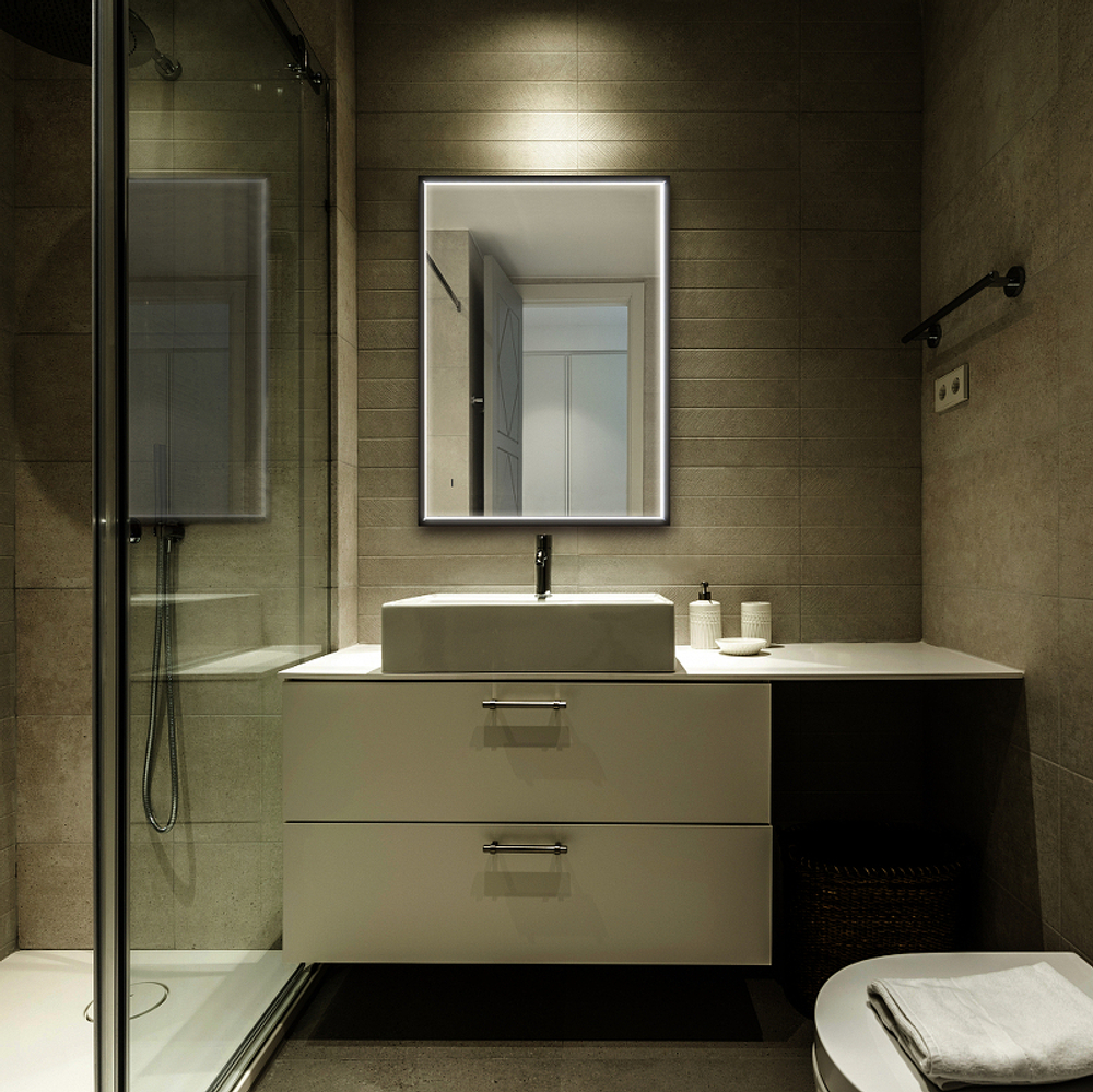 Зеркало Abber See 65 AG6110SC-0.65 с подсветкой Черное с бесконтактным выключателем и диммером