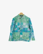 Куртка Soeurs в клетку сине-зеленая