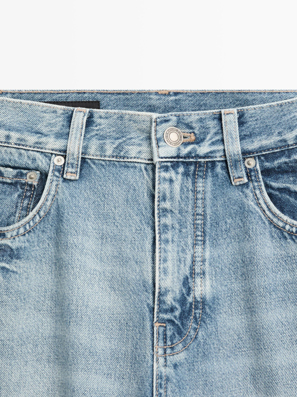 Massimo Dutti Джинсы с широкими штанинами, светло-голубой