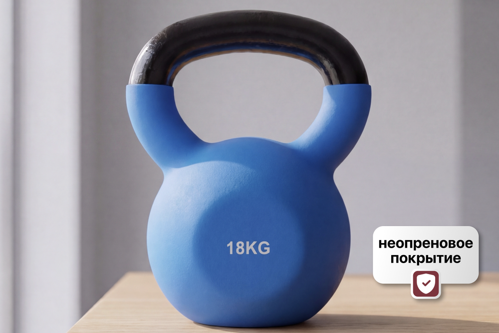 Гиря чугунная неопрен 18 кг (модель: К-5) VictoryFit VF-KN180