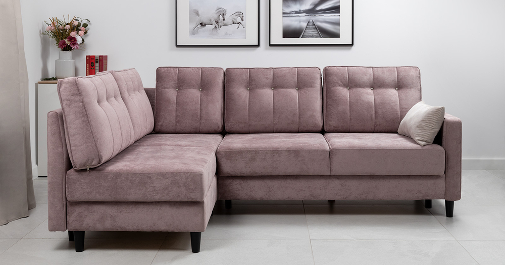 Арно угловой диван-кровать (пепел розы)