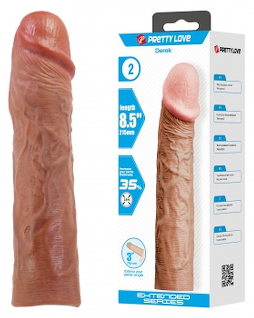 Удлиняющая насадка на пенис Baile Derek 21,5 см, +7,6 см