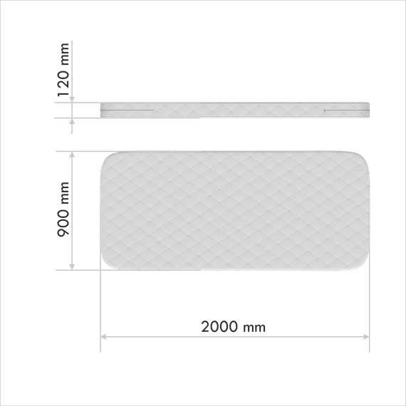 Матрас для дивана-кровати KIDI soft кокос/eco-foam/латекс 12 см (90*200 см)