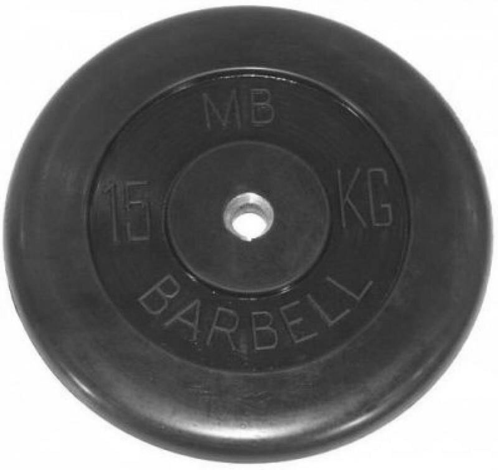 Диск обрезиненный BARBELL MB (металлическая втулка) 15 кг / диаметр 31 мм фото №1