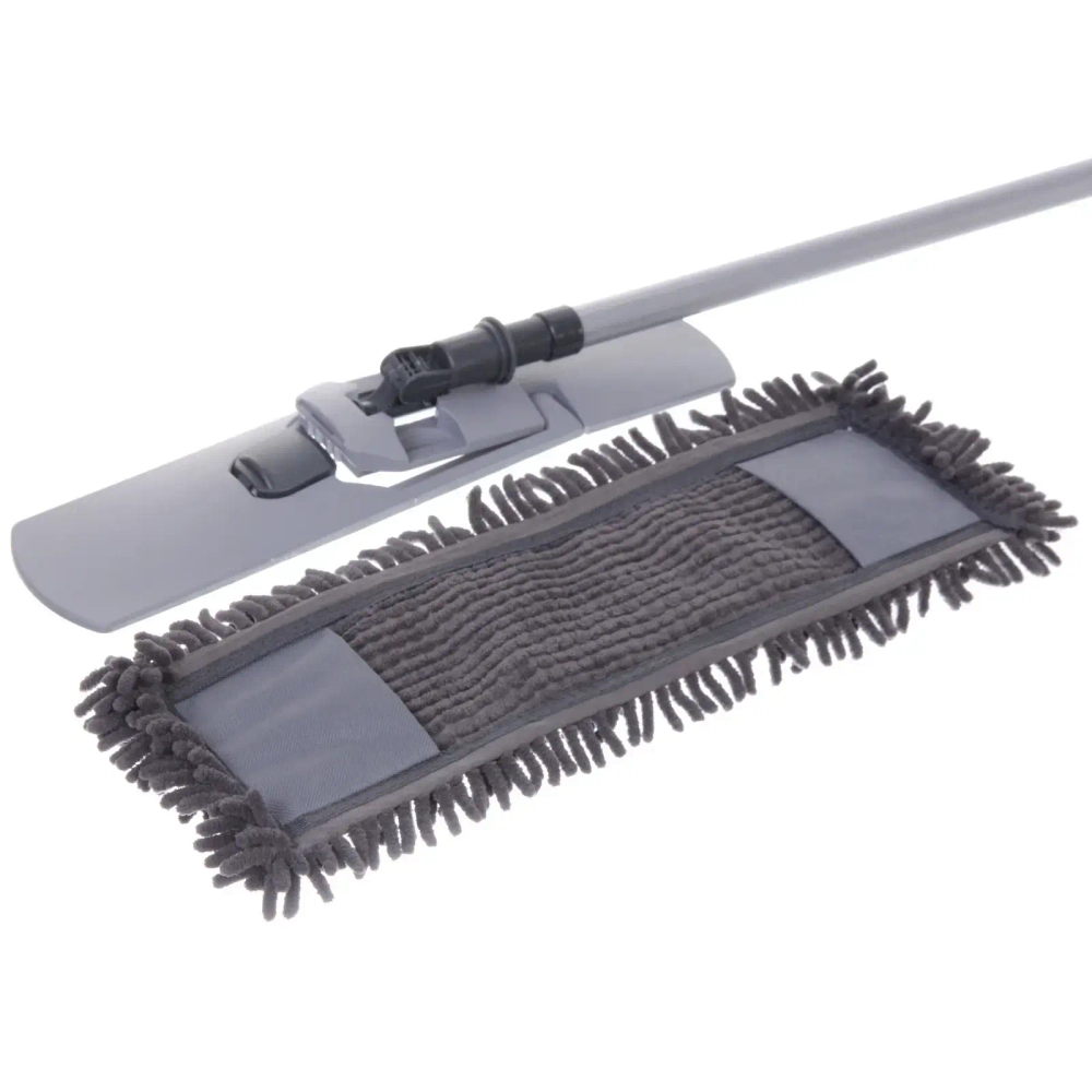 Швабра Селфи с насадкой из микрофибры, насадка 100гр букли Gray