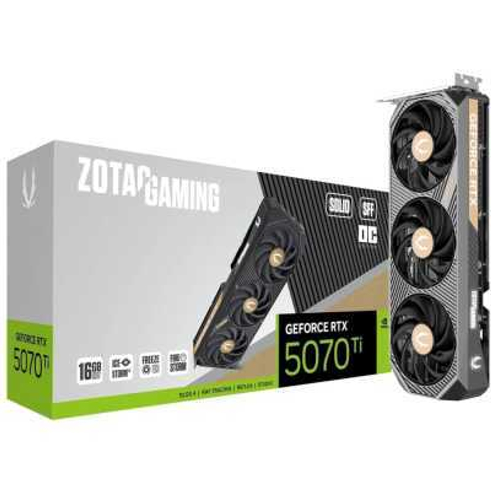 Видеокарта Zotac nVidia GeForce RTX 5070 Ti Solid SFF OC 16Gb ZT-B50710J3-10P