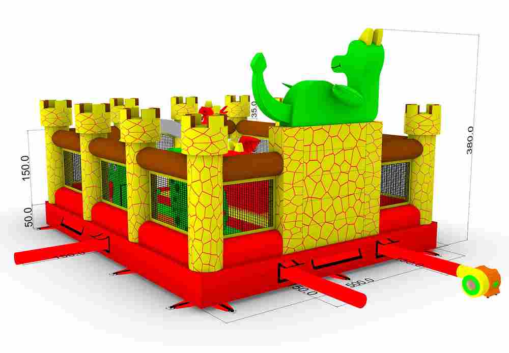 Надувной батут " Замок дракона" 6х5х3,8м