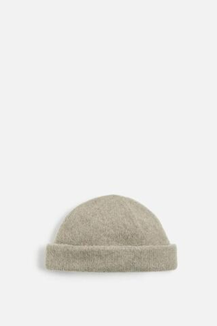 ZARA ШАПКА ИЗ СМЕСОВОЙ ШЕРСТИ АЛЬПАКА, СВЕТЛО-ЗЕЛЕНЫЙ