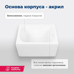 Акриловая ванна Aquanet (Акванет) Seed 100x70 с каркасом