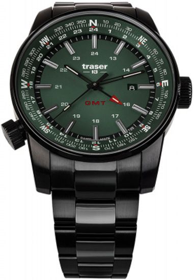 Швейцарские тактические часы Traser P68 Pathfinder Gmt Green 109525