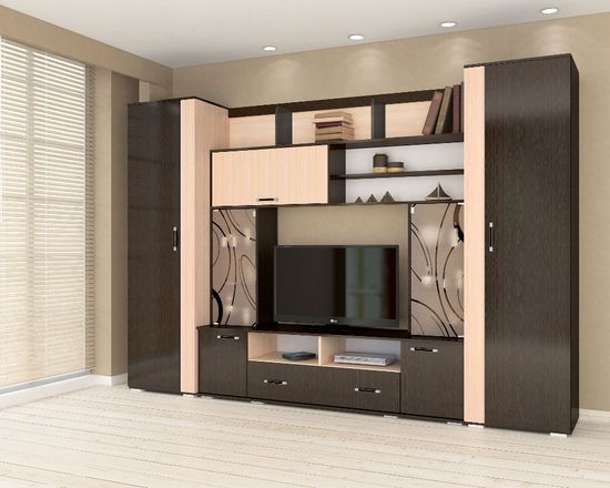 Гостиная модульная ОСКАР-18-3 венге / дуб молочный