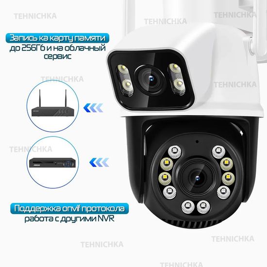 ASECAM поворотная видеокамера с двумя объективами 6Мп (3+3)