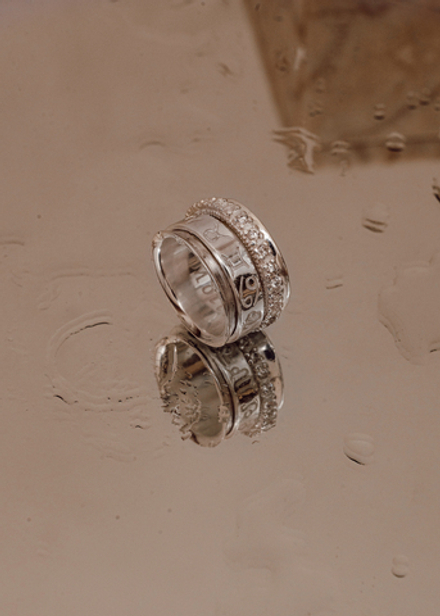 Кольцо «Зодиак» с белыми цирконами