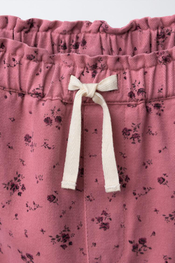 ZARA БРЮКИ BAGGY С ЦВЕТОЧНЫМ ПРИНТОМ, РОЗОВЫЙ