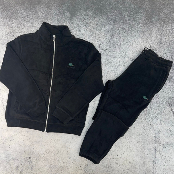 Костюм Lacoste зип-свитшот/штаны Fleece black