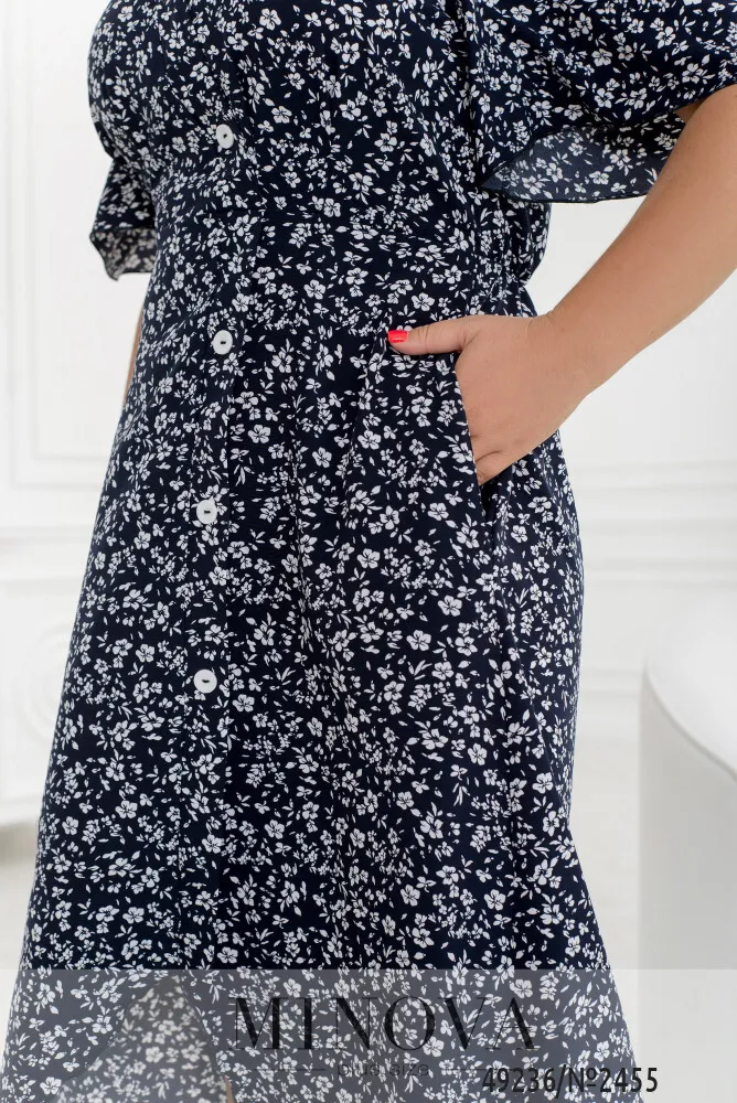 Платье 2455-темно-синий Minova