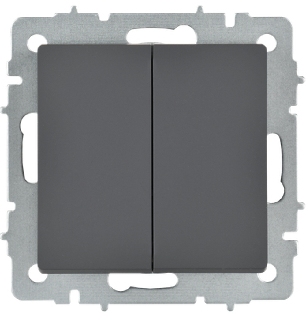 BRITE Выключатель 2-клавишный перекрестный 10А ВС10-2-3-БрГ графит IEK