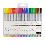 Набор скетч линеров 0,4мм, 24 цв. "Sketch&art" в пвх кармане (Bruno Visconti)