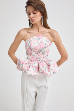 Корсет цветочный принт