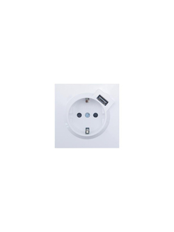 Розетка 1-мест. с/з+USB разъем ZIMA IP20 бел. LEZARD 704-0288-181