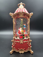 Фонарь новогодний светящийся музыкальный красный сеть/батарейки QW807