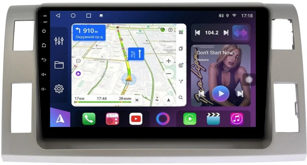 Магнитола для Toyota Estima 3 2006-2016 (без 360, рамка серая 10 тип 2) - FarCar BM9575A на Android 13, QLED, TS10, 4Гб+32Гб, CarPlay, 4G SIM-слот