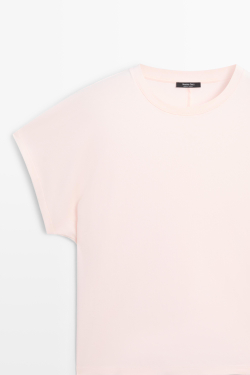Massimo Dutti Хлопковая футболка, розовый