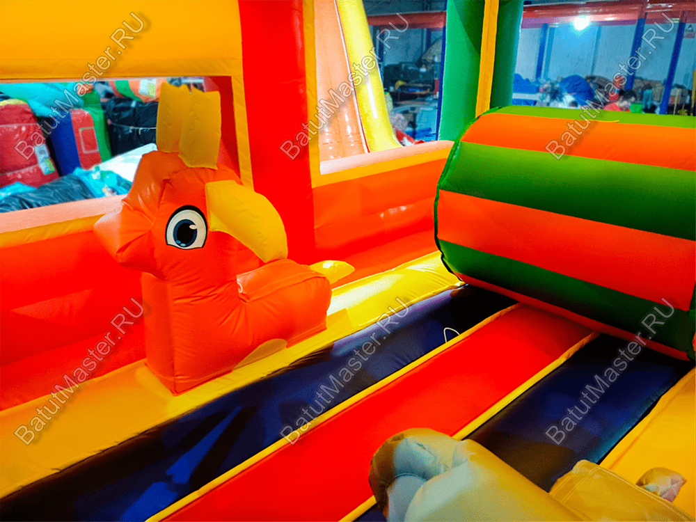 Коммерческий надувной батут "Законы джунглей", без горки