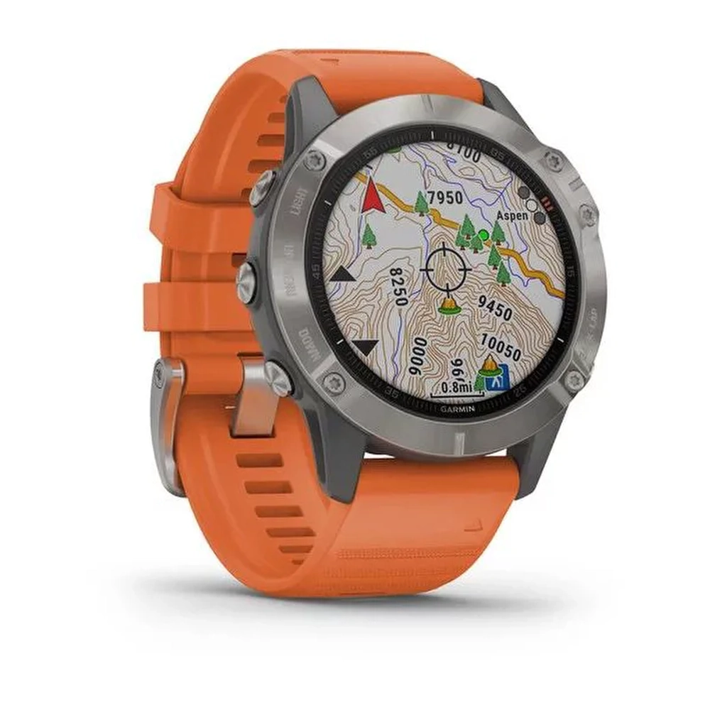 Смарт-часы Garmin Fenix 6 Sapphire, титановый, 010-02158-14