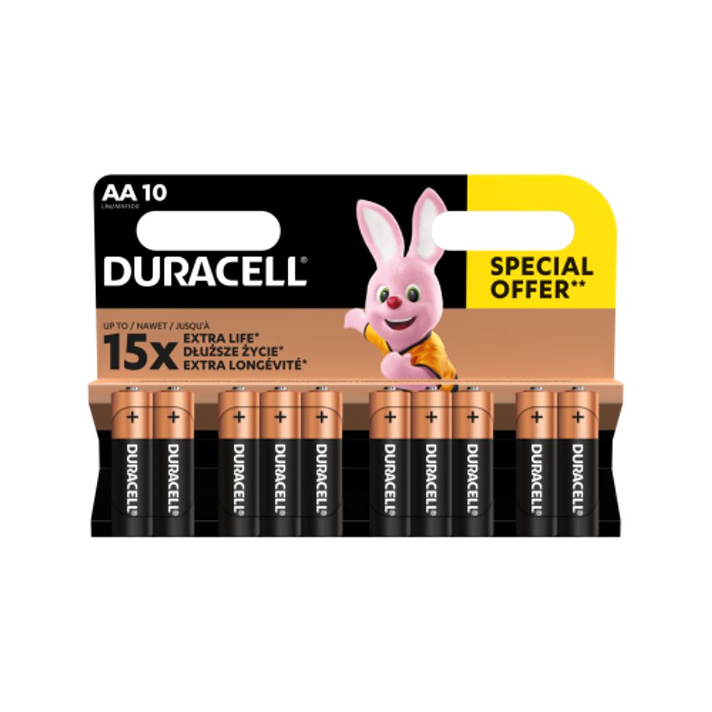 Батарейки Duracell 1027787 АА алкалиновые 1,5v 10 шт. LR6-10BL BASIC | Батарейки Щелочные (Алкалиновые)