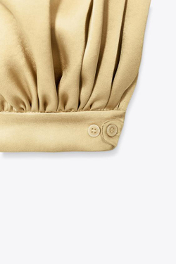 ZARA АТЛАСНЫЕ БРЮКИ-БАГГИ — ZW COLLECTION, ЗОЛОТИСТЫЙ