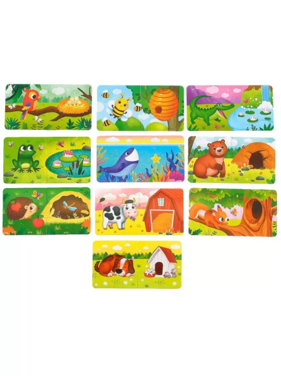 Парные пазлы для малышей детей 2 3 4 лет Кто где живёт