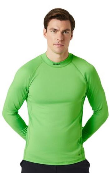 Мужская теннисная футболка теннисная Björn Borg Mock Neck Long Sleeve - зеленый