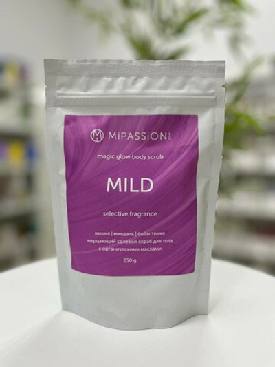 Мерцающий скраб Вишня "Mild" MiPASSiON 250гр
Вишня, миндаль с добавлением шиммера для сияния кожи