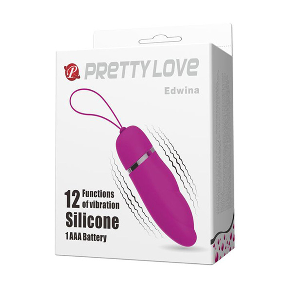 Виброяйцо 9,2см с 12 функциями вибрации Pretty Love Edwina BI-014447