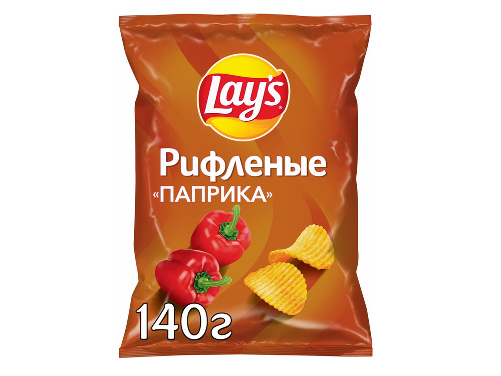 Чипсы LAYS РИФЛЕНЫЕ ПАПРИКА 140 гр