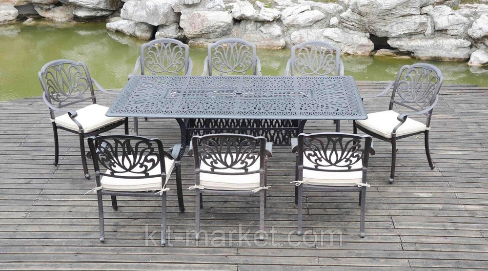 Обеденная группа из литого алюминия Louis VIII