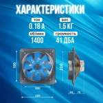 Вентилятор вытяжной осевой DAMANDEH VMA-20C4S