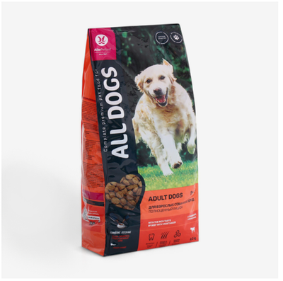 Сухой корм "ALL DOGS" для собак, говядина с овощами, 2,2 кг